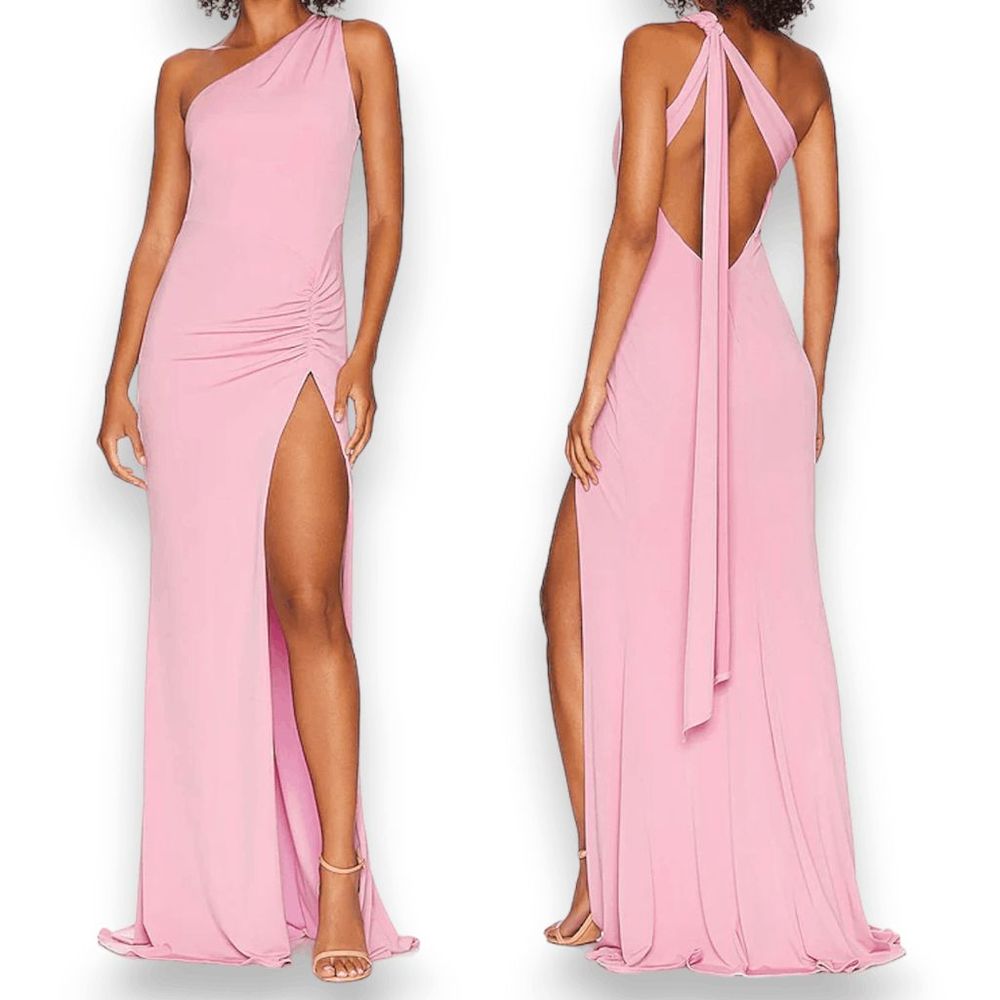 Katie May Raising the Bar Gown Long Dress Pinky Mauve Size Small One Shoulder